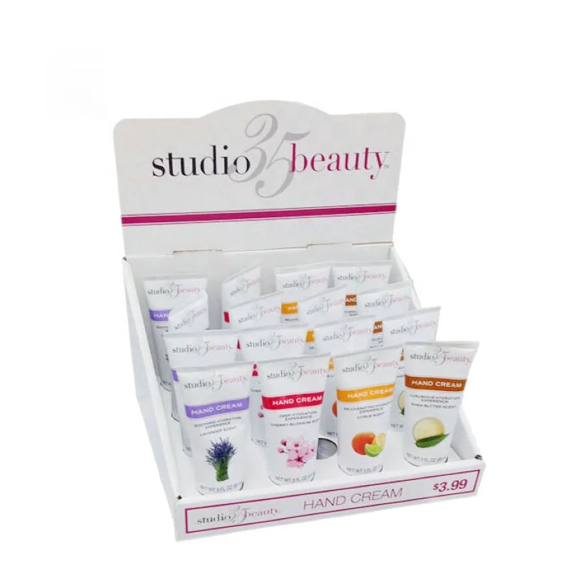 Изготовленный на заказ поп-счетчик дисплей складной гофрированный картон косметический счетчик верхний стенд