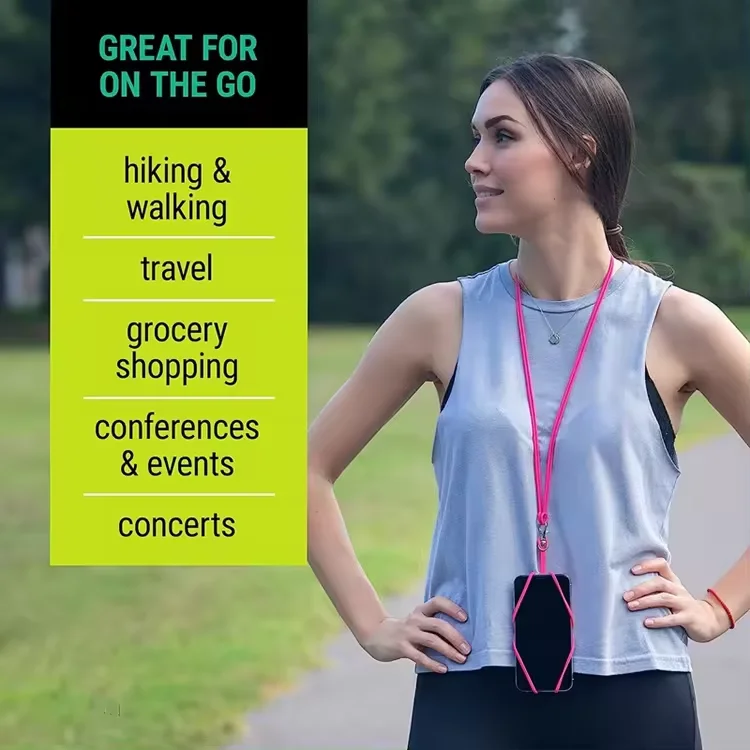 Cheap Silicone Mobile Phone Holder Case With Strap Hang Around Neck Lanyard With Pocket Make Cell Phone Strap