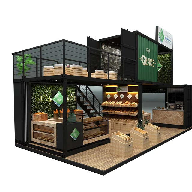 20-футовый сборный Съемный контейнер 40 футов роскошный для кафе ресторана бара плоский