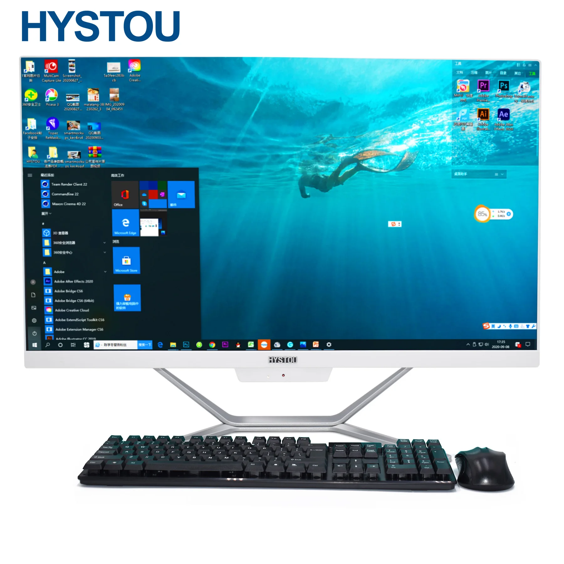 23 8 дюймовый настольный компьютер i7 8565u все в одном ПК с сенсорным экраном для