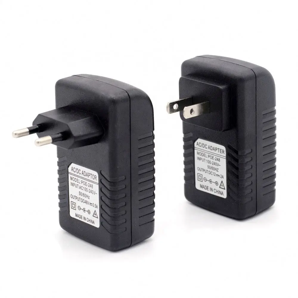 POE инжектор AC220V к DC12V 2A DC48V 0.5A Power Supply Over Ethernet Инжектор адаптер EU/UK/US на