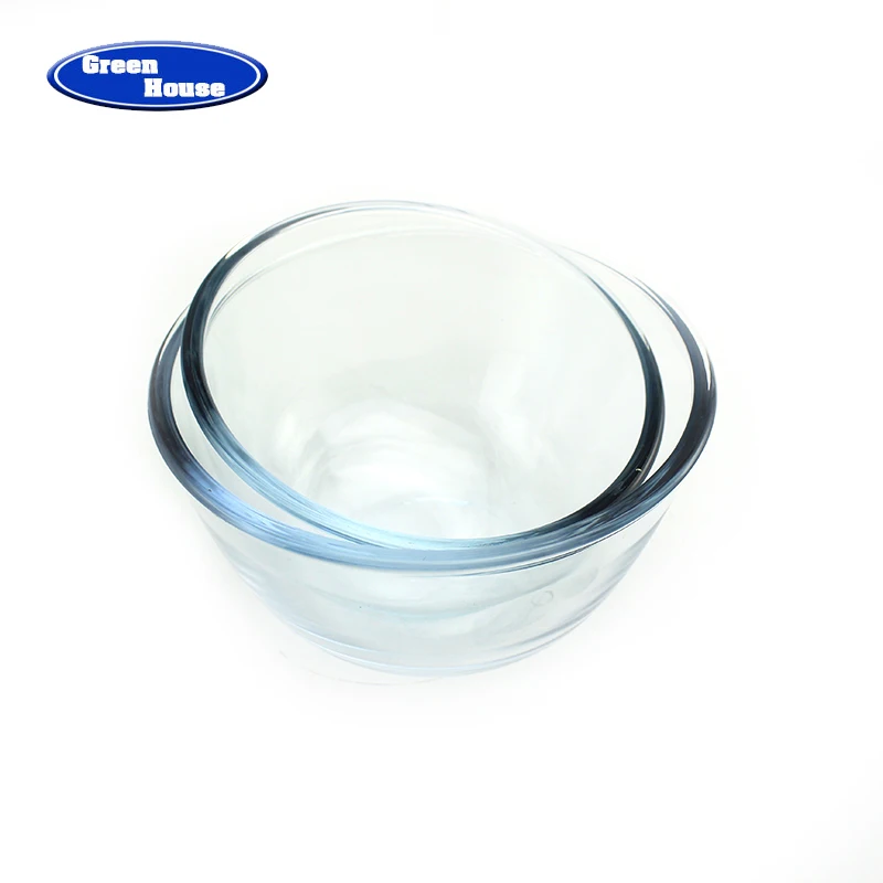 Ovenproof High Borosilicate Glass Salad Bowl Baking Dish Cooking Tray Customized