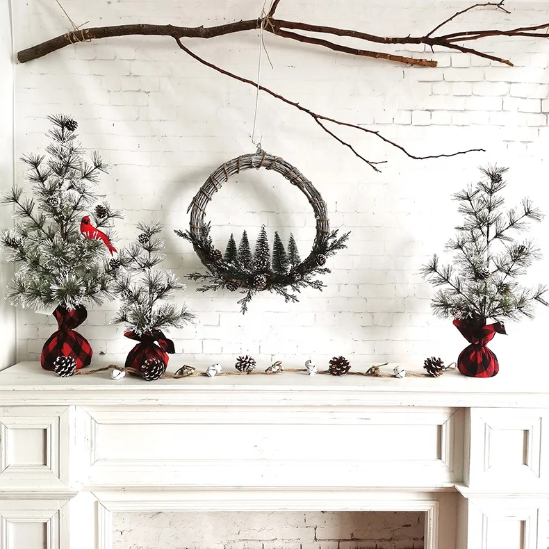 Рождественские украшения, маленькие пластиковые иглы из искусственной сосны, украшение для рождественской елки