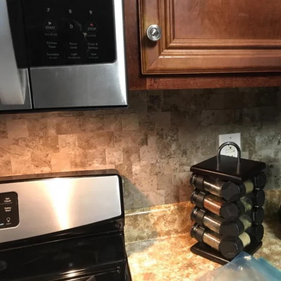 PVC Peel and Stick Composite Tile Backsplash Artificial Stone Peel and Stick Tile for Kitchen