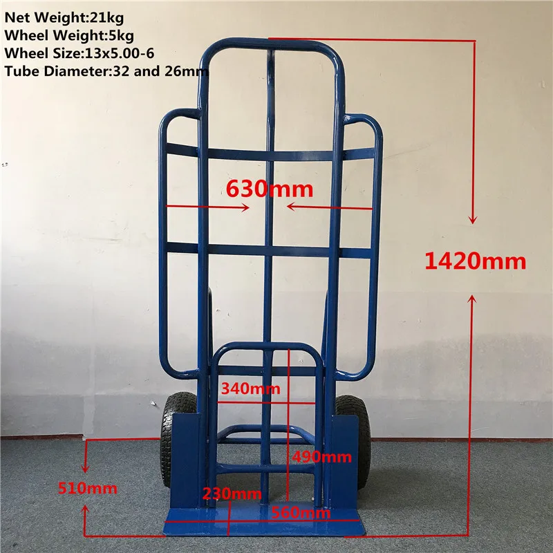 800 LB USA Canada Australia Market Hot Sale Popular Large Steel Hand Trolley with 13x5.00-6 pneumatic wheel