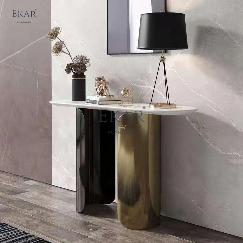 Sophisticated Elegant Marble Console Table for Modern Home Entryways Bedrooms Kitchens or Living Rooms Decoration