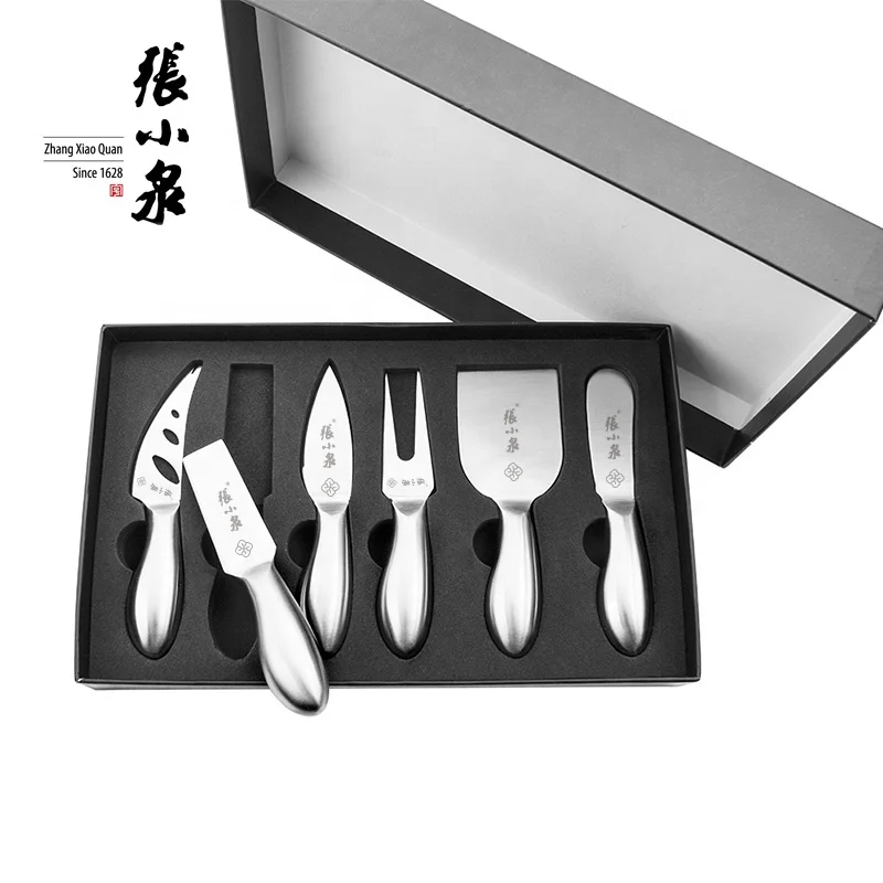 Drop shipping 6pcs cheese knives mini knife hollow handle stainless steel