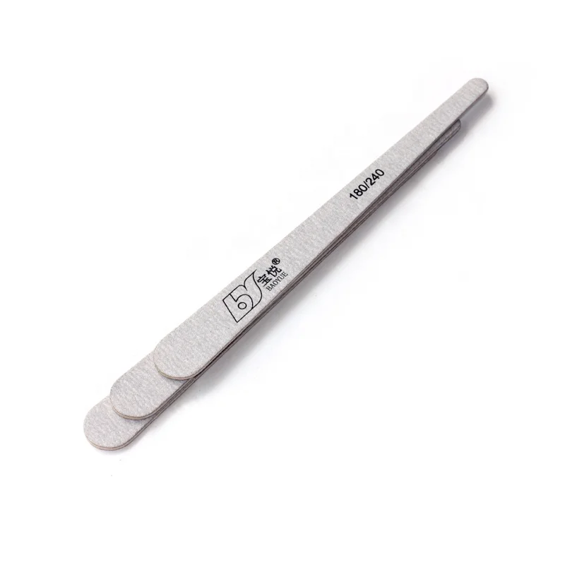 Eco friendly light gray nail files custom logo 180/240 grit etc professional disposable wooden nail file