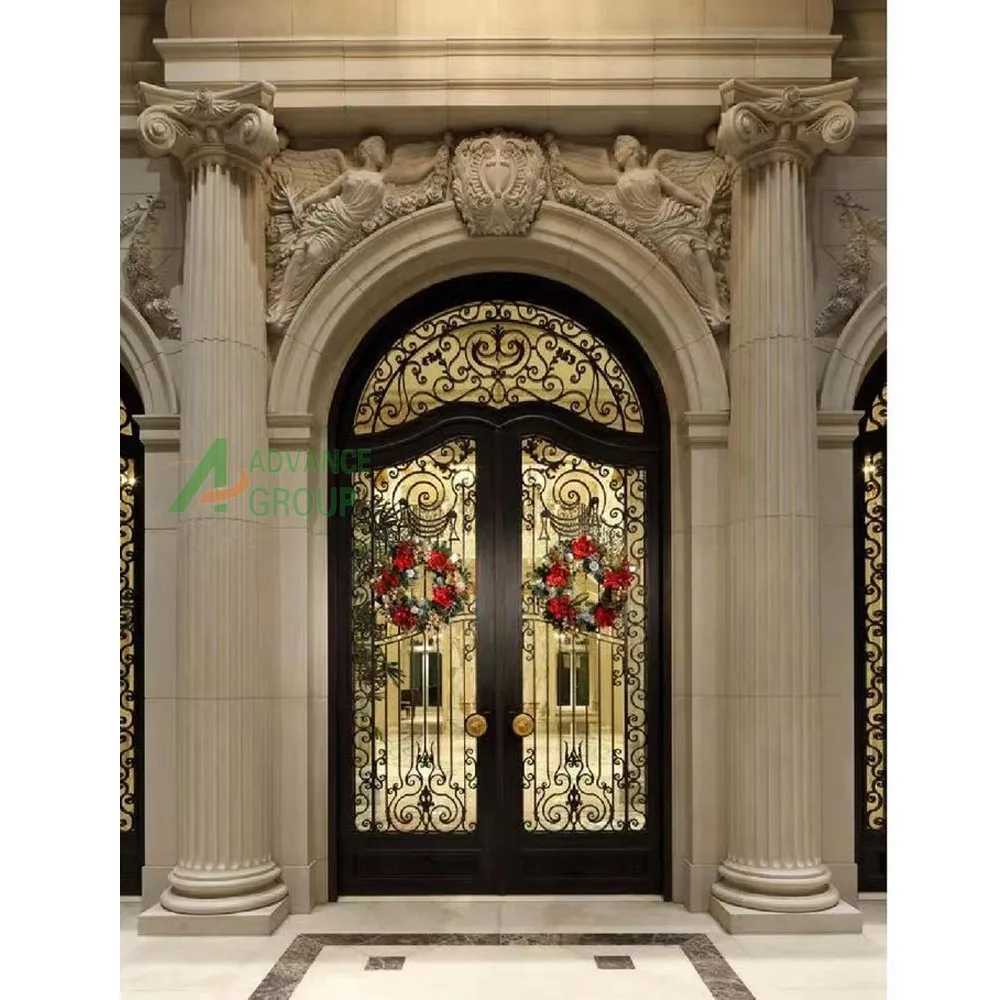 ADVANCE Wrought Iron Front Main Entry Door Full View Single Swing Glass Gate