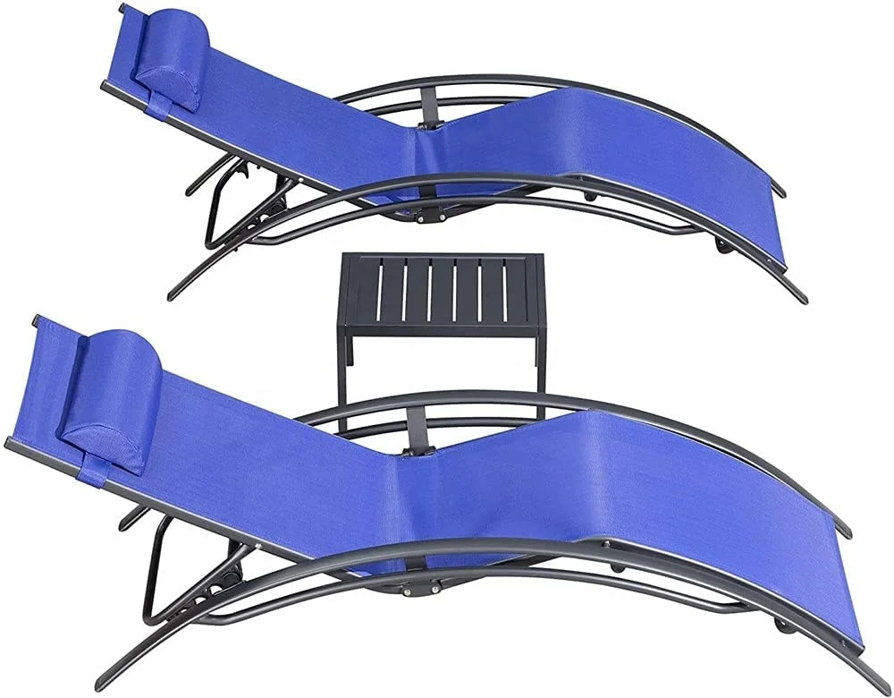 Outdoor  3pcs kd  alu folding lounger
