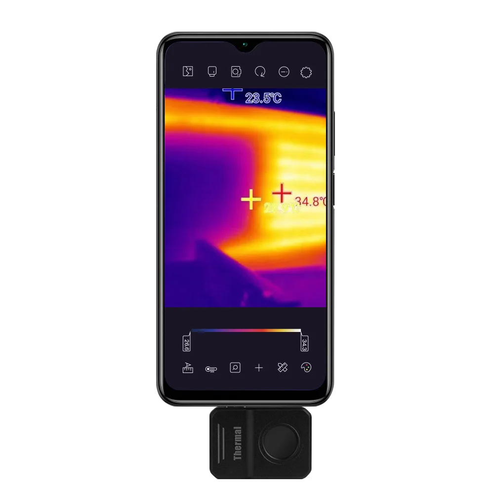 160x120 IR Resolution Infrared thermal imaging camera for Android USB Smartphone  with 25Hz,Henxtech Thermal imaging camera