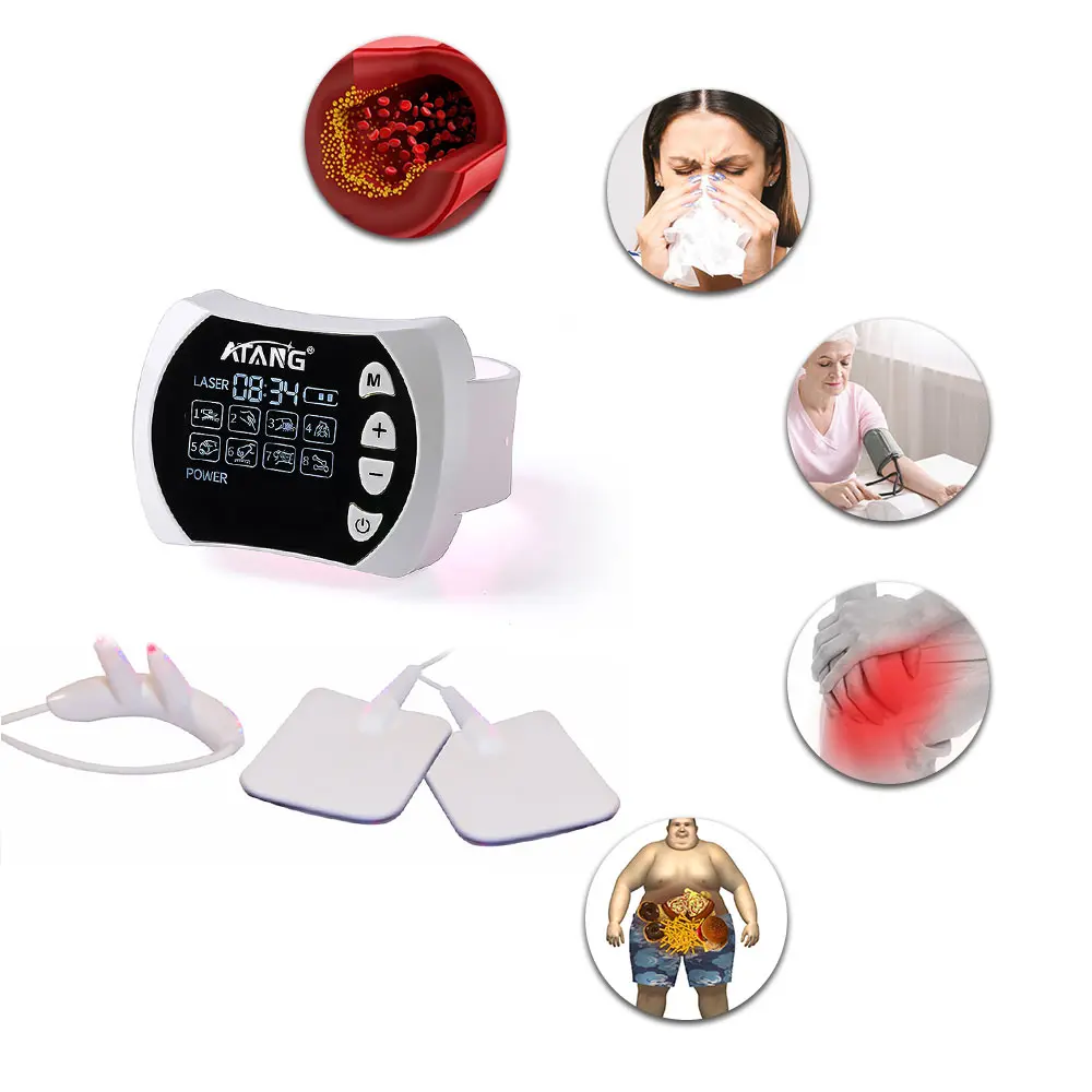 ATang Diabetes watch 650 nm LLLT Cold Laser Medical Devices Blood Glucose Balance Watch with EMS Laser Therapy Watch