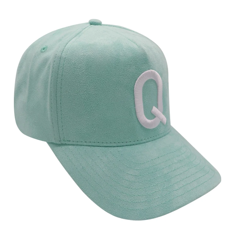 Custom Embroidered 5 Panel Faux Leather Suede Baseball Sport Hats Adjustable Casual Low Profile Dad Hat