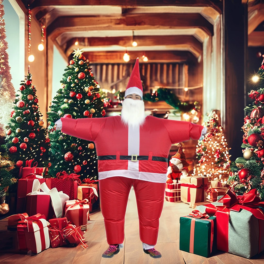 In Stock Inflatable Christmas Costume Blow up Costume Christmas Suit Inflatable Festival Costume Carnival Suit