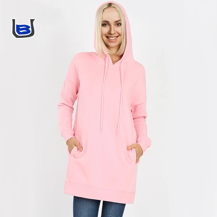 
Women fleece crew neck basic drawstring regular size and plus size hoodie oversize pullover with pocket 