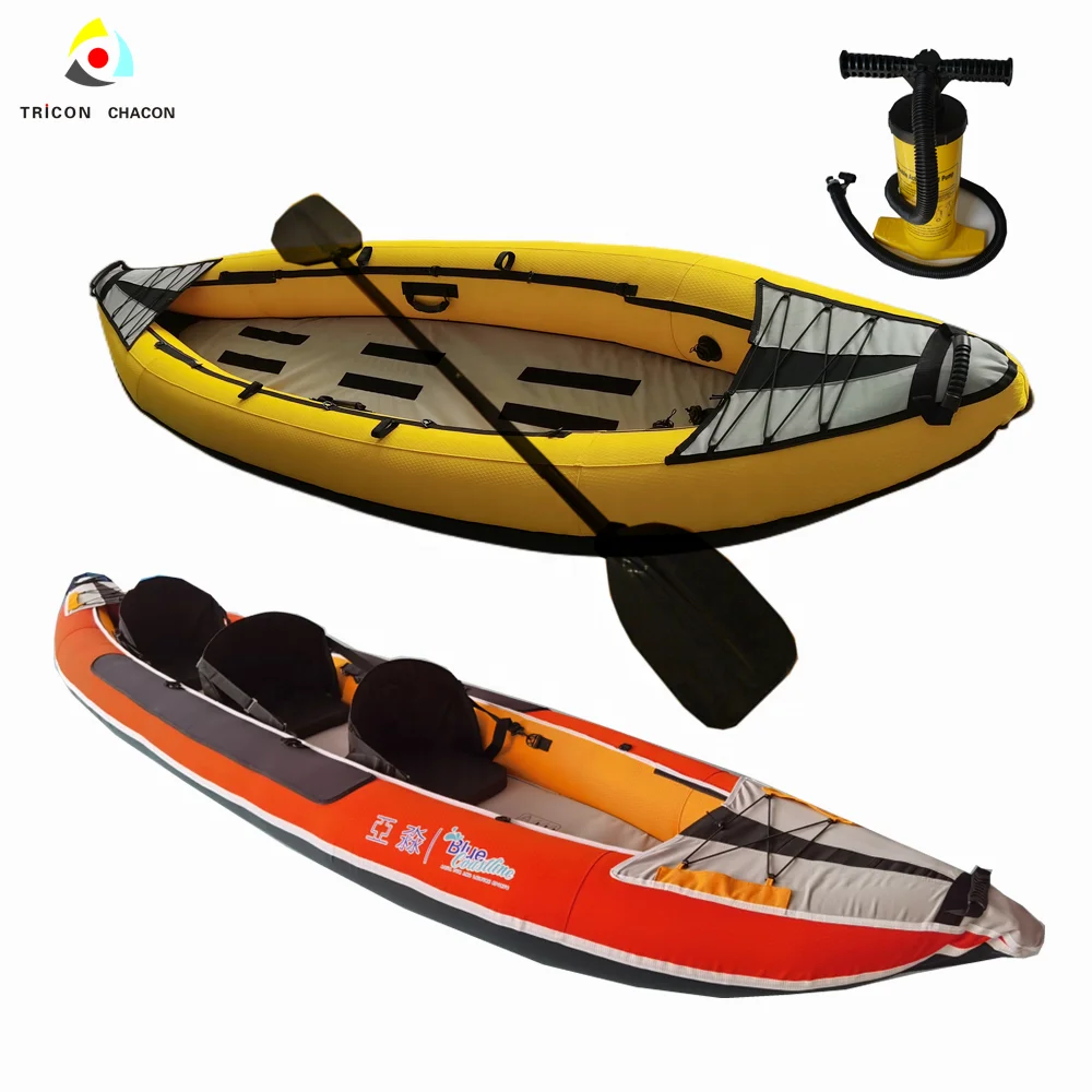 Directly selling multiple functions Various Color convenient to store and carry inflatable kayak 3 person