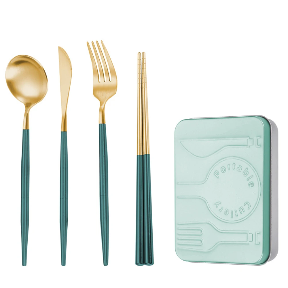 Съемный набор посуды роскошные золотые столовые приборы столовая посуда из нержавеющей стали Западная кухонные вилки ложки ножей