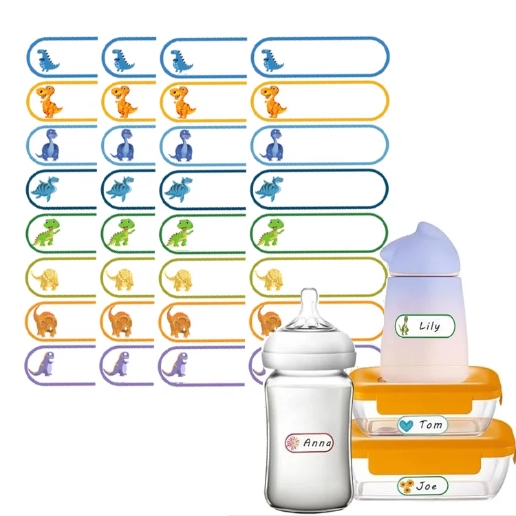 New Design Baby Bottle Labels Waterproof Name Labels Kids Name Tags Stickers Labels