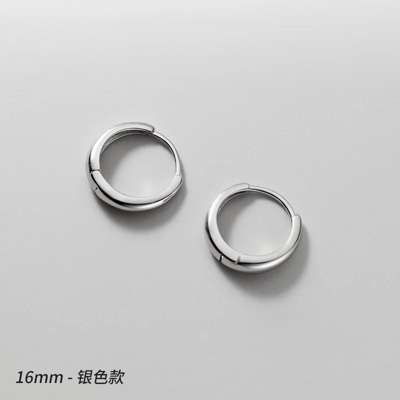 Daidan Gold Plated Hoop Earrings 18K High Polished Plain Silver Woman Clip On Hoop Wide Hoop Huggies Earrings