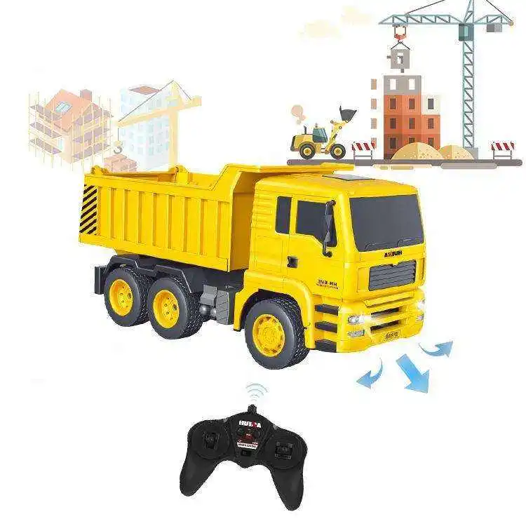 Tiktok Hot Selling HuiNa 1337 1/18 RC Dump Truck  2.4Ghz 6-Channel Kids Construction Vehicle  Series Radio Control Toys