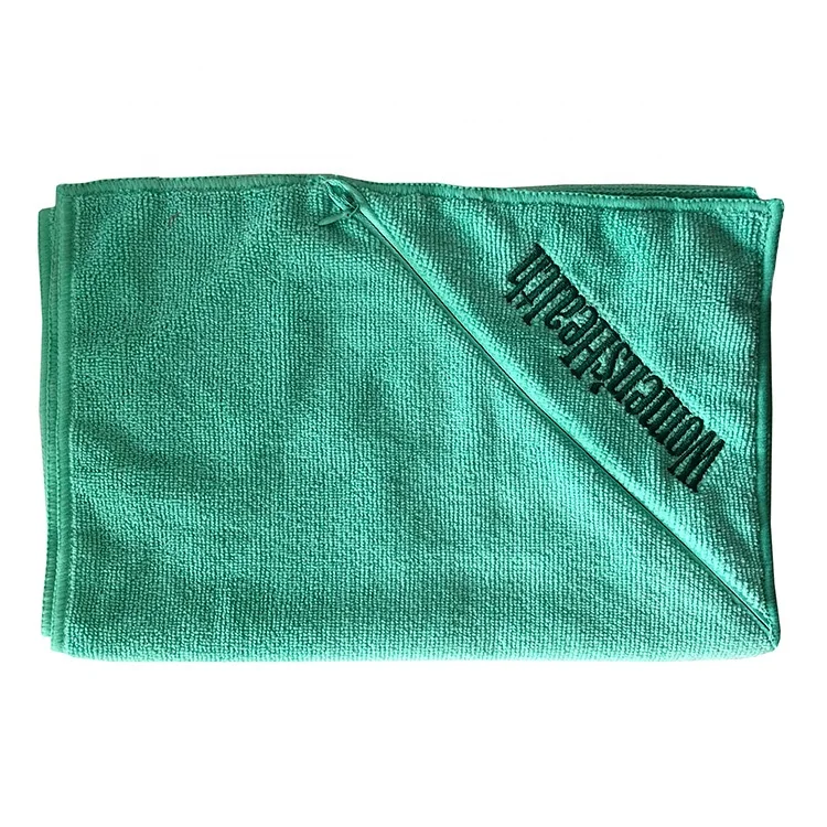Personalized Great Absorbency Microfiber Gym Towel With Zipper Pocket