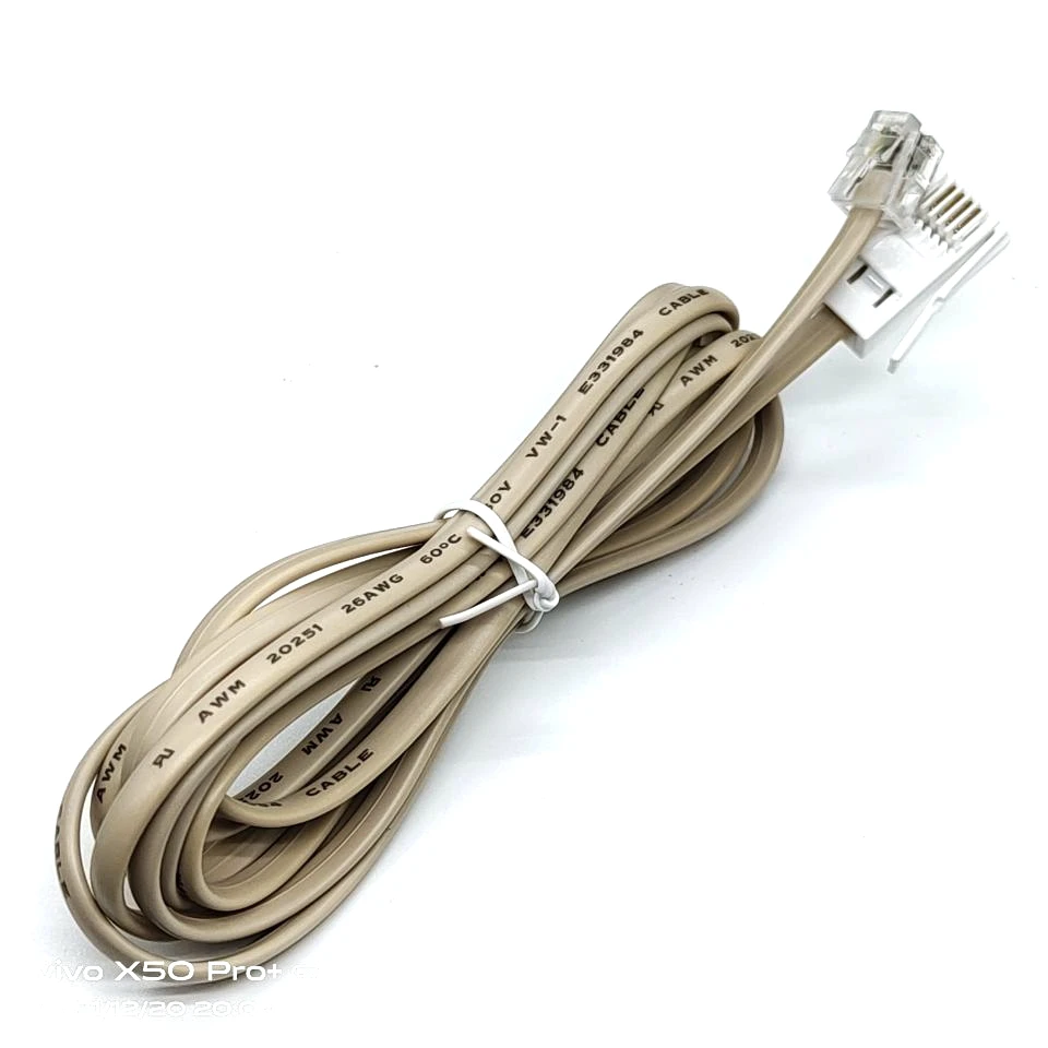 Telephone line plug to RJ11 cross telephone cable extension British BT plug to RJ11 cable