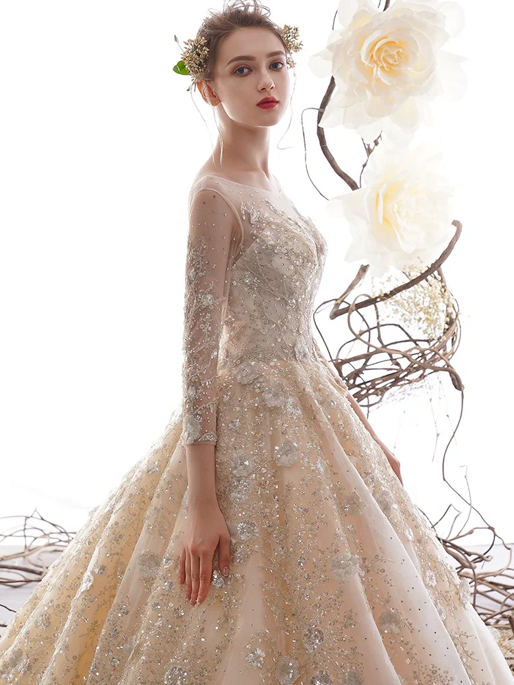 New Sample Wedding Dresses In Stock Ready To Ship Luxury Wedding Gowns 2021 Champagne