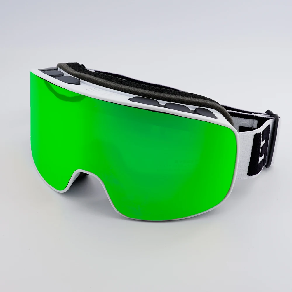 UV400 Spherical Ski Snowboard Goggles Dual Layer Anti Fog Lenses TPU Frame Adjustable Non Slip Strap for Winter Sports