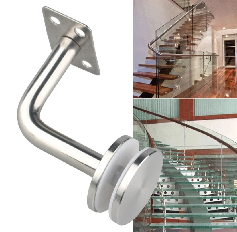 Modern Design Balustrade Fittings Glass To Tube 90 Degree Round Stainless Steel Railing Stair Handrail Bracket