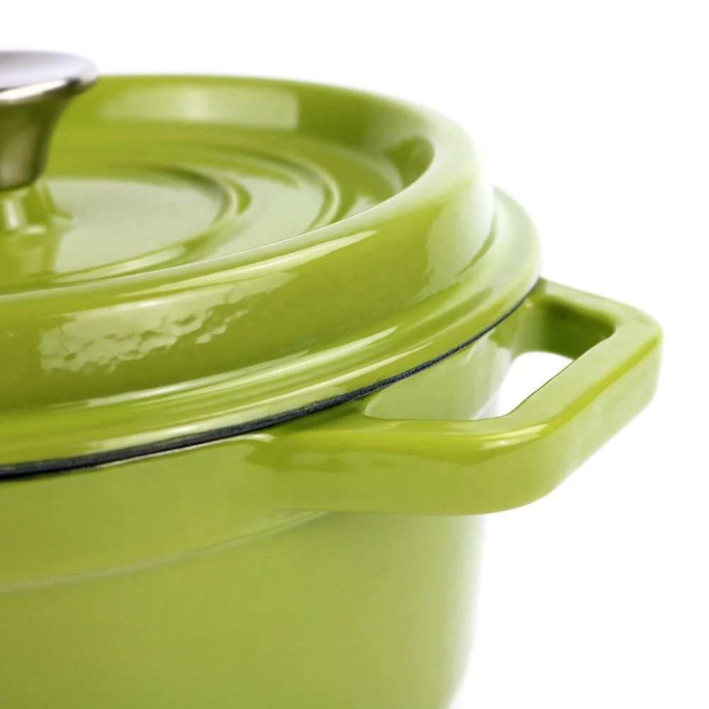 23CM Dutch Oven Enameled Cast Iron Massa Pot With Lid Saucepan Casserole Kitchen Accessories Cooking Tools