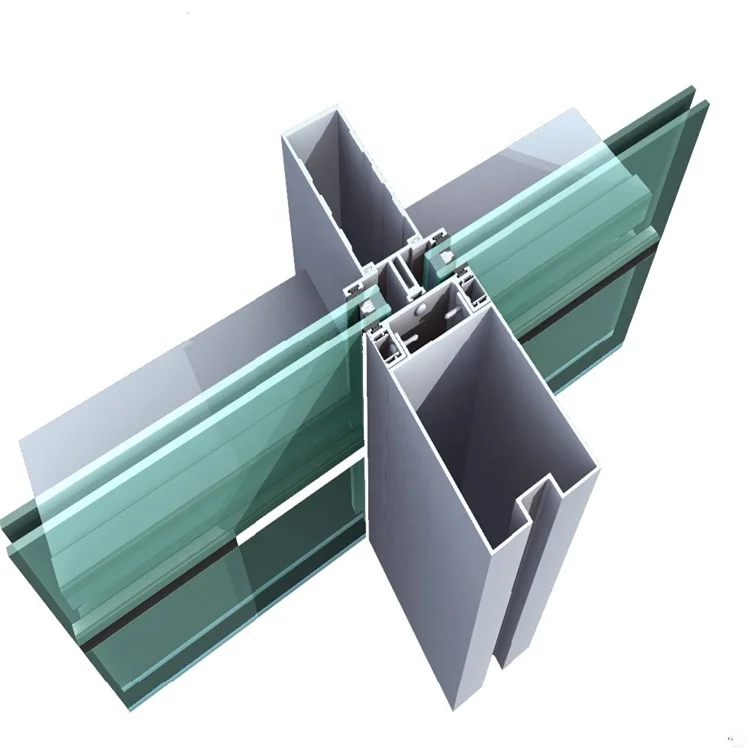 Invisible Frame Aluminium Curtain Wall, Glazing Aluminium Profile Curtain Wall Facade, Manufacturer One-Stop Service