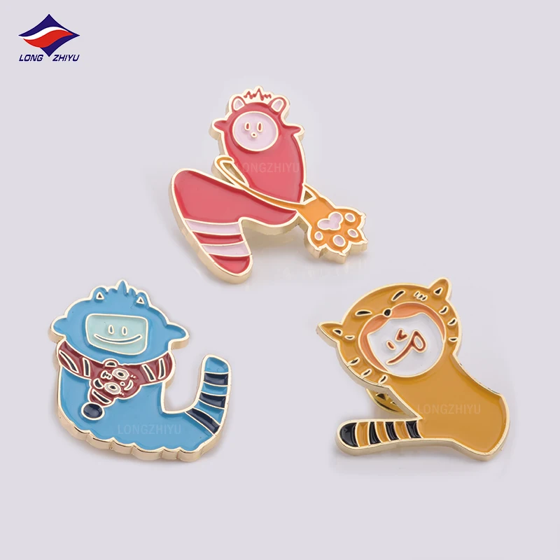 Longzhiyu collectible pins manufacturer custom cute animal pins anime wholesale cool aesthetic enamel pins on hat