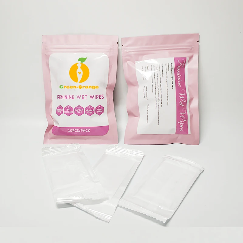 
Private label individual wrapped feminine hygiene wipes 100% biodegradable flushable wipes 