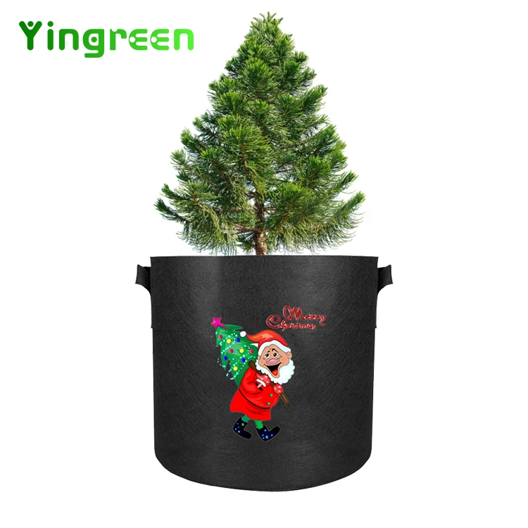 Creative Design Christmas Customized 1 3 5 7 10 20 30 40 Gallon Vegetable Garden Non Woven Fabrics Pots Plant Grow Bags