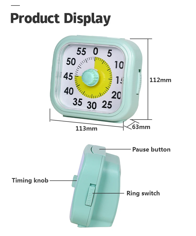 TM11603-GN  Visible student child kid learning timer
