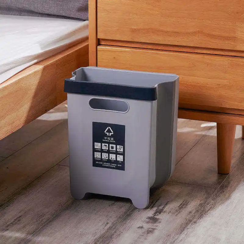 2022 New Plastic Pop Up Car Trash Can Factory Direct Sale Decorative Kitchen Wall-mounted Folding Storage Bins Trash Bin