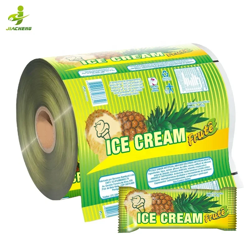 Custom Printing Bopp Heat Sealing Ice Lolly Popsicle Packing Plastic Wrapper Film Roll for Frozen Ice Cream Packaging