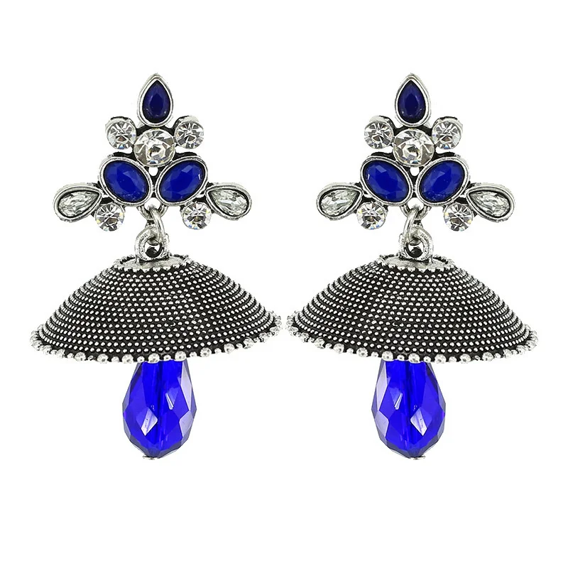 Indian Oxidized Jewelry Boho Vintage Tribal Dangle Statement Jhumka Earrings for Women Fashion jewelry