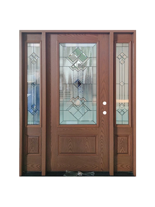 American Style Modern Exterior Wrought Iron Double Entry Doors For Apartment Building