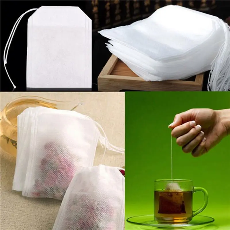 Teabags 5.5 x 7CM food grade Empty Scented Tea Bags Infuser With String Heal Seal Filter Paper for Herb Loose Tea Bolsas
