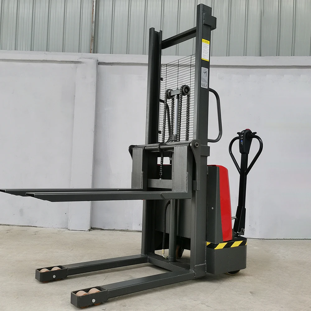 Factory Material Handling 1.5ton All Electric Walking Forklift Polyurethane Wheel Pallet Stacker