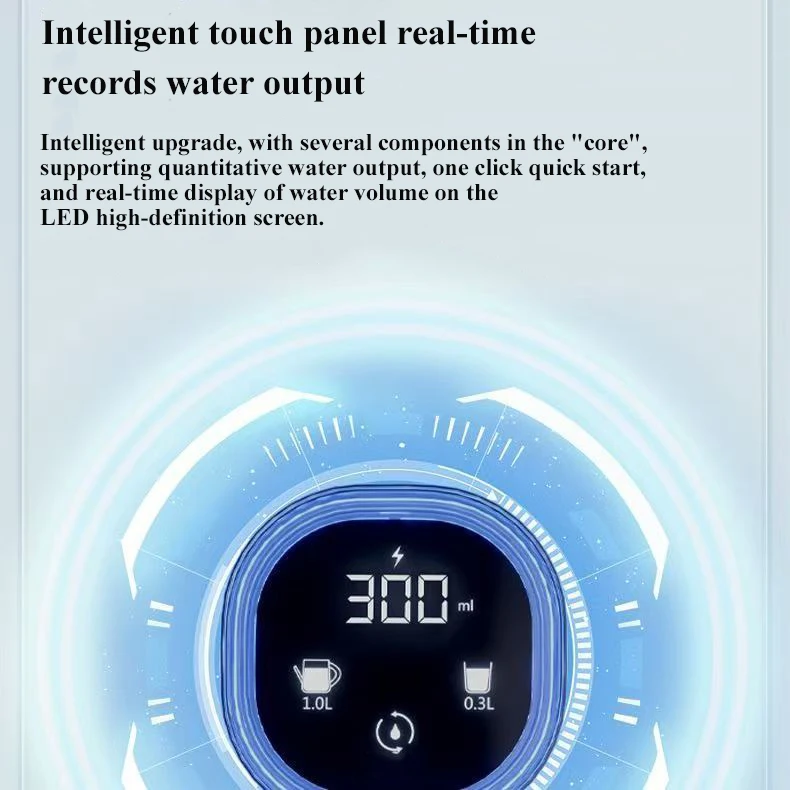 HK-D15 2024 Portable USB Rechargeable Electric Automatic Pump Water Dispenser Double Pumps LED Light Cold Car Water Dispenser