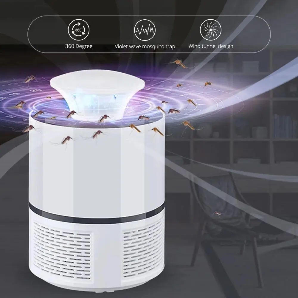 Семейный USB УФ светодиодный свет ультразвуковой моли муха насекомых Электрический убийца комаров лампа