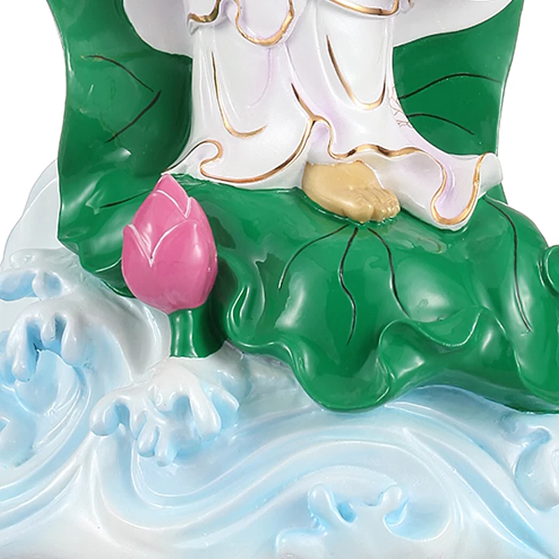 Taiwan pure copper gold send child Guanyin Buddha statue decoration home Guanyin Buddha statue