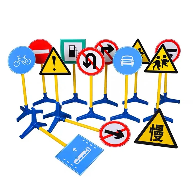 Wholesale high quality popular kindergarten kids educational traffic warning signs toys preschool traffic road signs