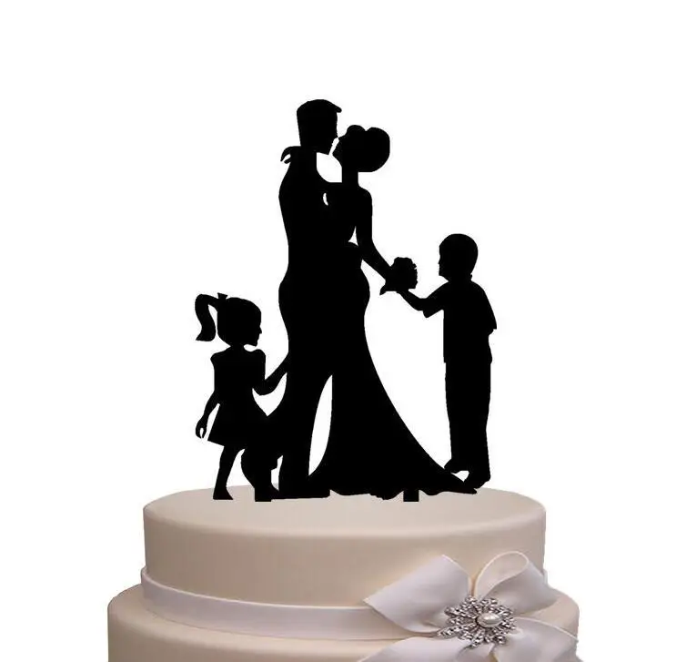 High Quality Acrylic Cake Topper Happy Family Husband Wife Figure Statue Couple Cake Topper Creative Wedding Gifts