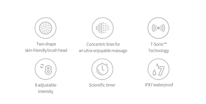 Hot Products Mini Sonic Vibrating Facial Cleansing Brush Silicone Face Brush with 8 strengnth 1385