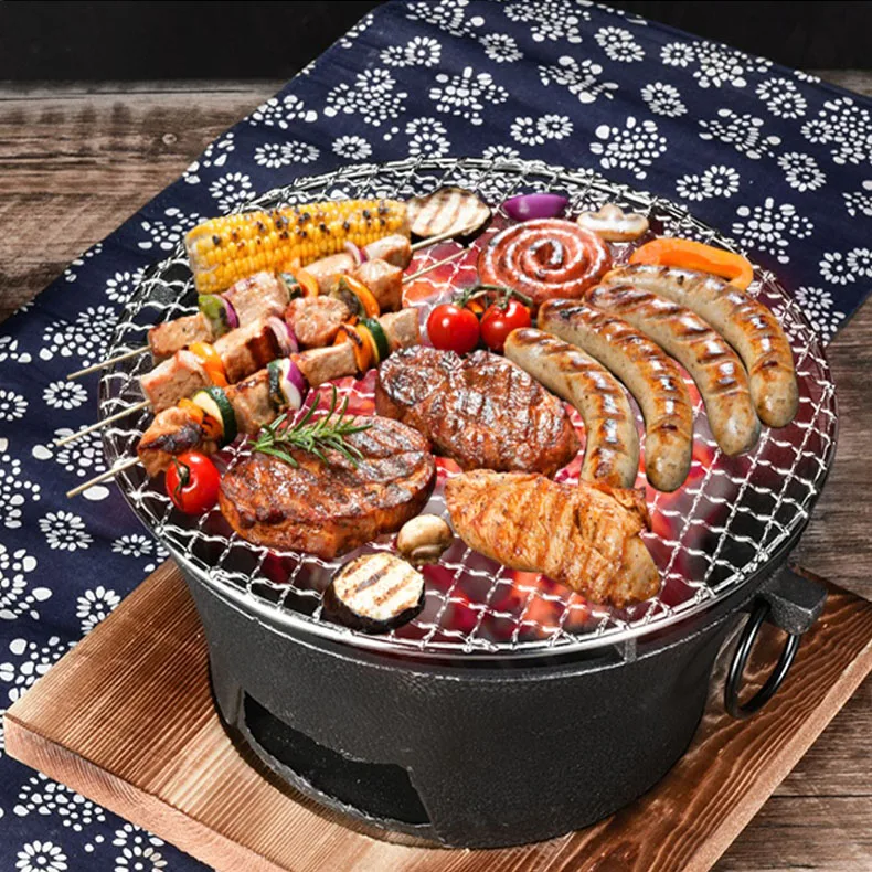 Outdoor camping stove cooking tea heating stove cast iron carbon stove camping charcoal barbecue grill barbecue pot carbon oven