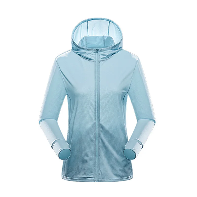 Summer 2021 New Outdoor Sports Breathable Hooded Sun Protection Clothing Couple Stretch Ice Silk Sunscreen Clothing