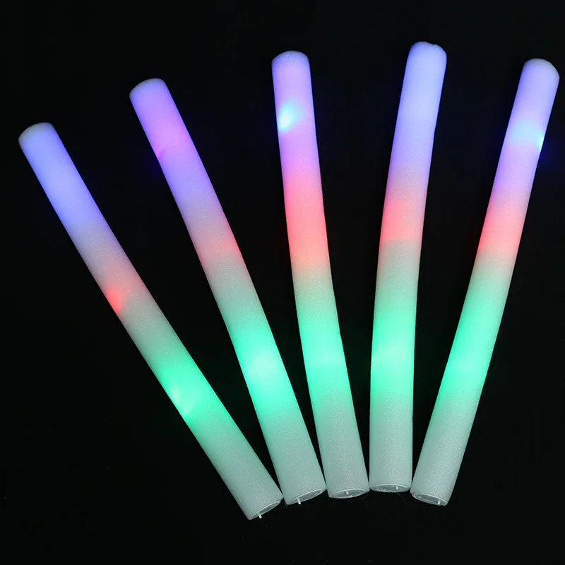 Custom logo Light up Single Color LED Stick Glow in Dark RGB LED foam stick